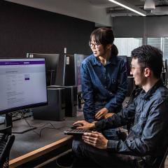 student at computer